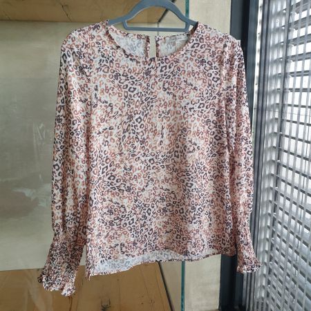 🐸 BLUSE TOP LOST & FOUND S LEO MUSTER