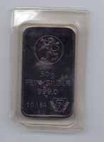 (1238) 50 gr Silberbarren Bank Leu