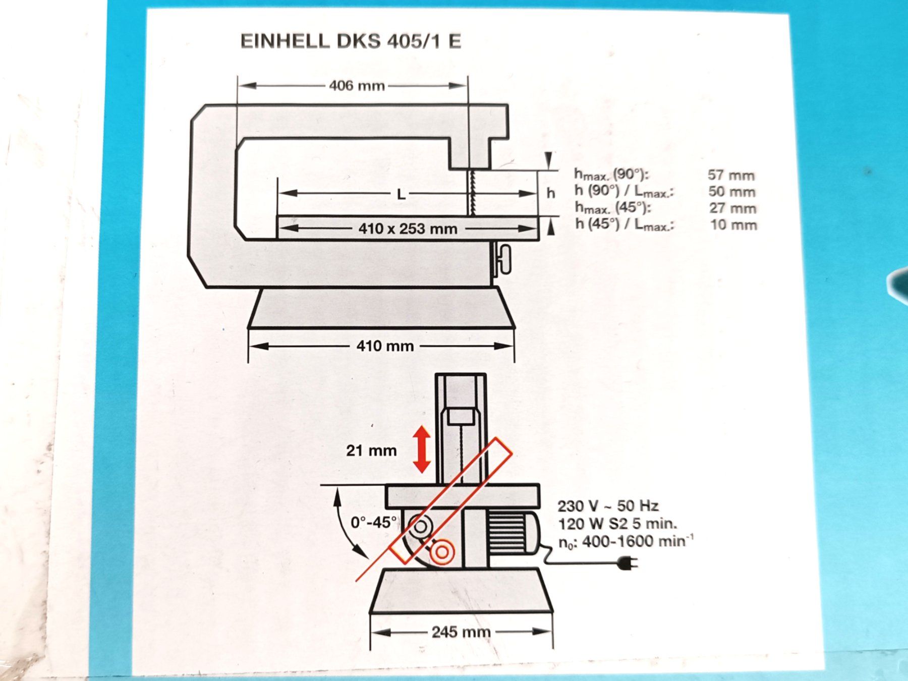 Einhell Seghe: EINHELL Dekupiersäge DKS 405 / 1E - 120 Watt – Usato da Suhr venduto da Restwert_Suhr 7