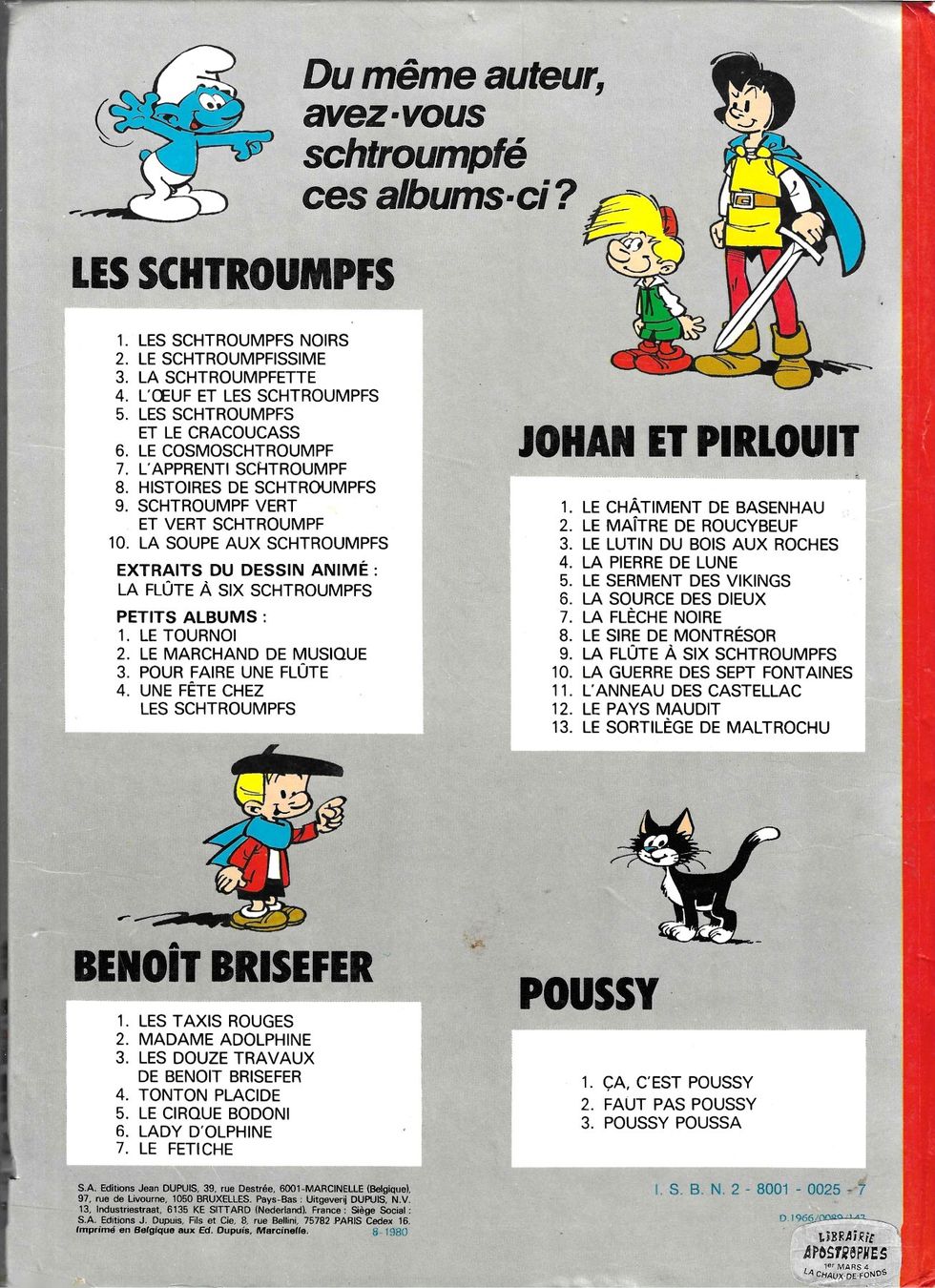 Comics: Benoît Brisfer - Les taxis rouges - 1980 – Gebraucht aus Savagnier von Ne2065 1