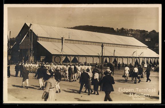 Cartoline postali: Foto-AK St. Gallen, Eidg. Turnfest 1922, – Usato da Berlin venduto da bartko-reher
