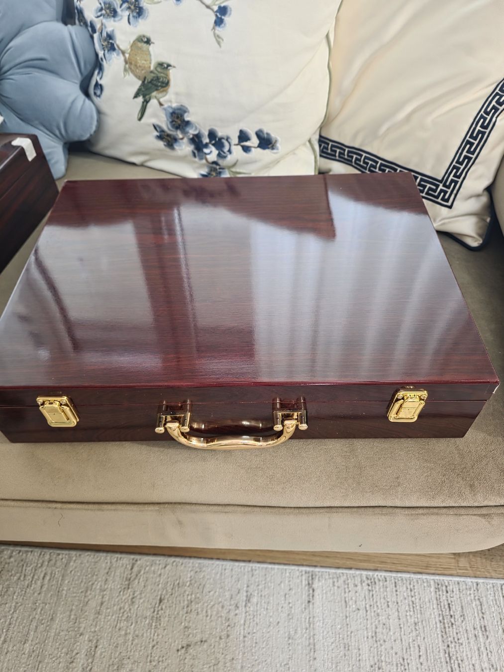 Valigie: 2 Elegante Holzkassette/Besteckkoffer neu – Nuovo e nell'imballaggio originale da Bassersdorf venduto da Sanjam_s 3