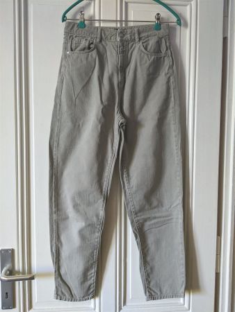 MASSIMO DUTTI : Jean barrel gris-vert pâle 36
