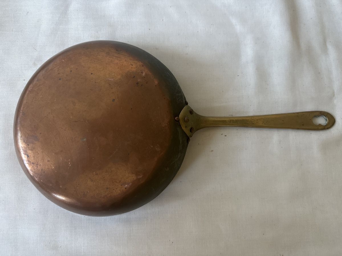 Padelle: Kupferpfanne mit Messinggriff 18cm Durchmesser Vintage – Usato da Zürich venduto da Chaeffeler 2