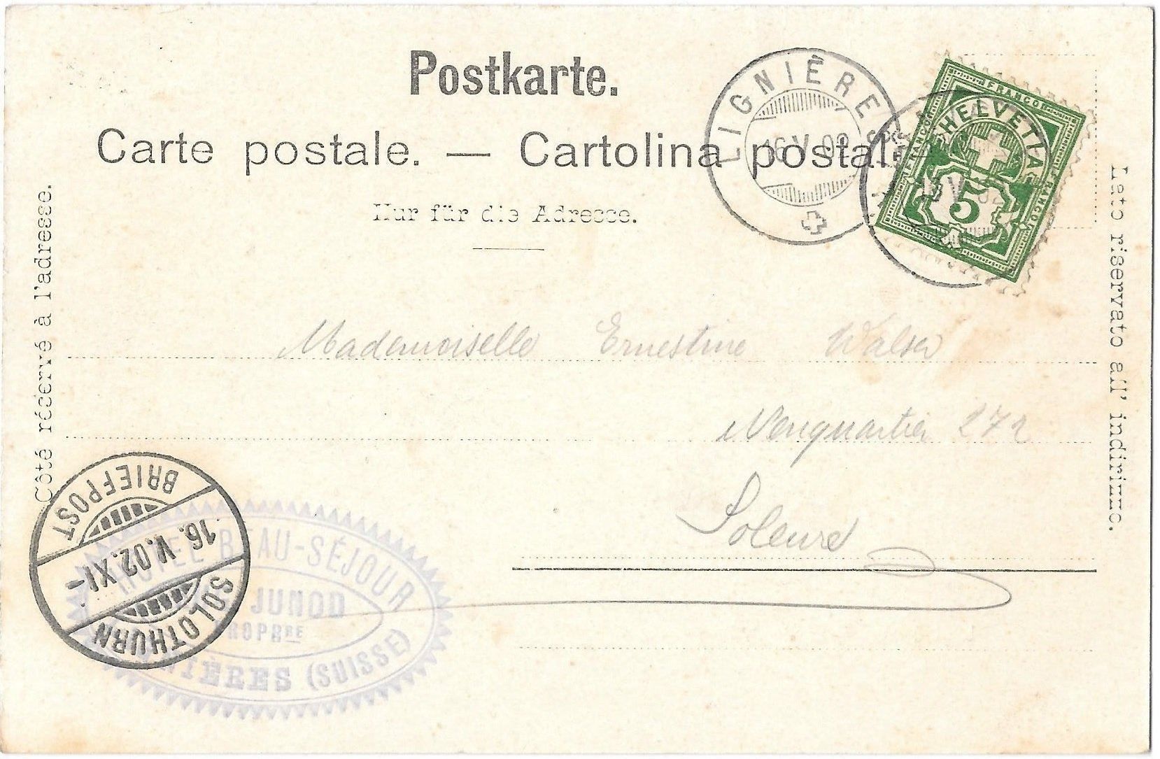 Cartoline postali: Lignières Rue du Village – Usato da Olten venduto da clotaldi 1