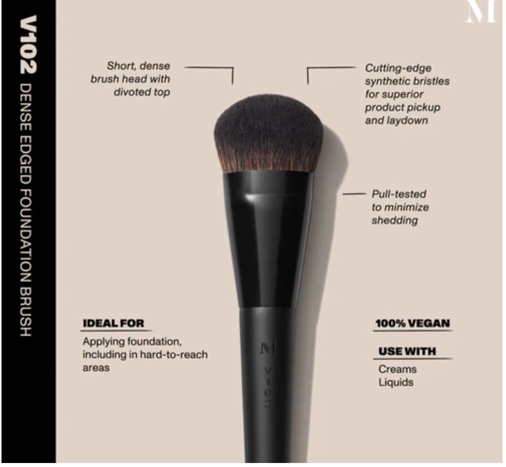 Make-up: MORPHE V102 - DENSE EDGED FOUNDATION BRUSH Pinsel, NEU – Nuovo e nell'imballaggio originale da Zürich venduto da methee1107 7