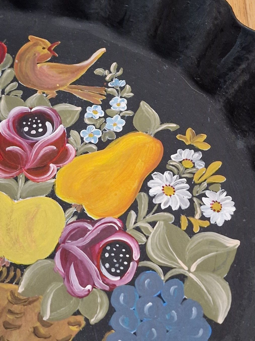 Tutte le decorazioni: Handbemaltes Blechtablett, Früchte-Motiv, Vintage – Usato da Zürich venduto da Allerlei_Shop 1