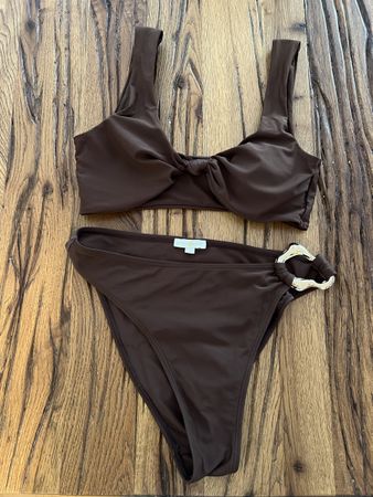 Bikini Moda Mink braun mit Goldring neuwertig