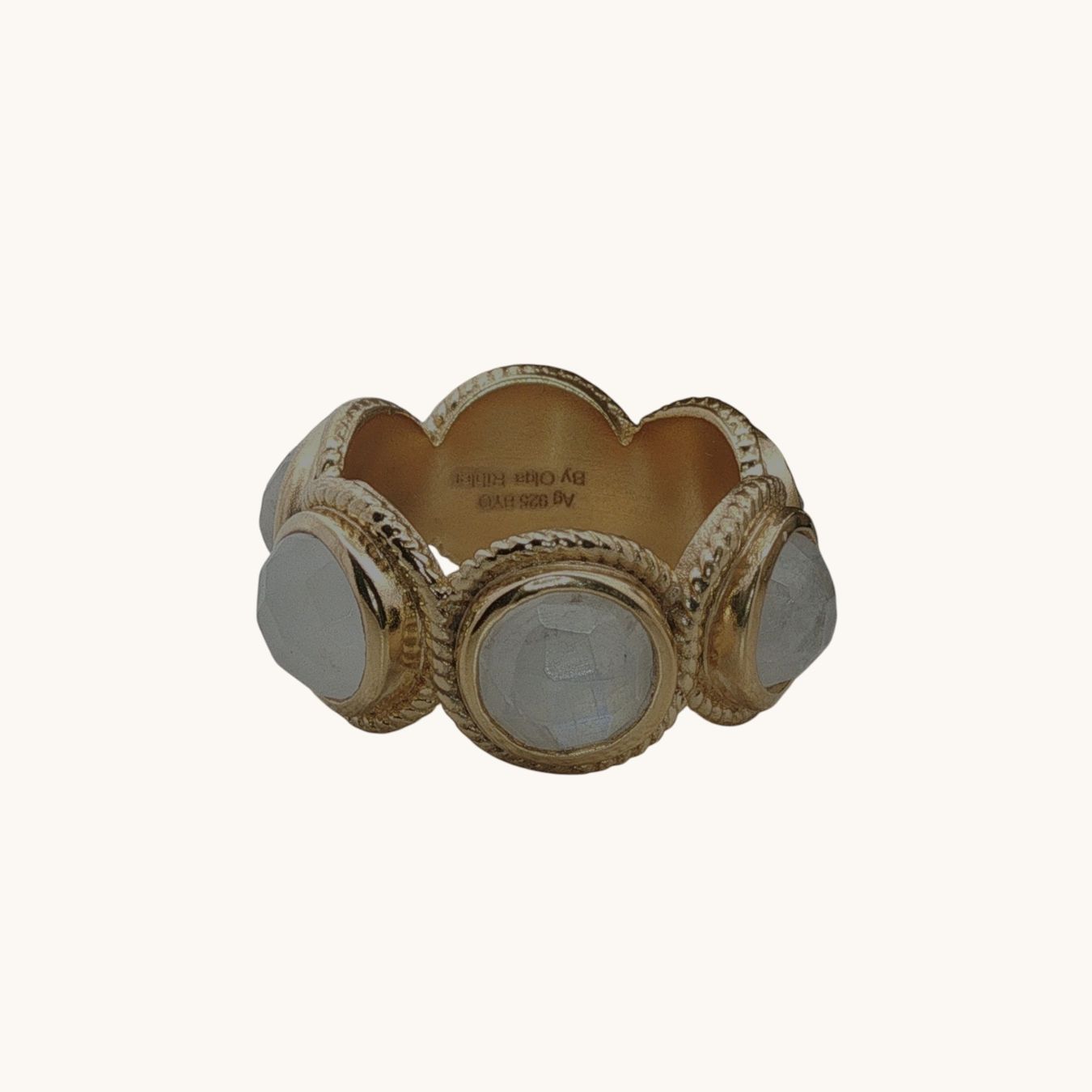 Olga Ribler Ringe: Silberring vergoldet mit Mondstein, Gr. 60 – Neu (gemäss Beschreibung) aus Luzern von MonikaS03 6