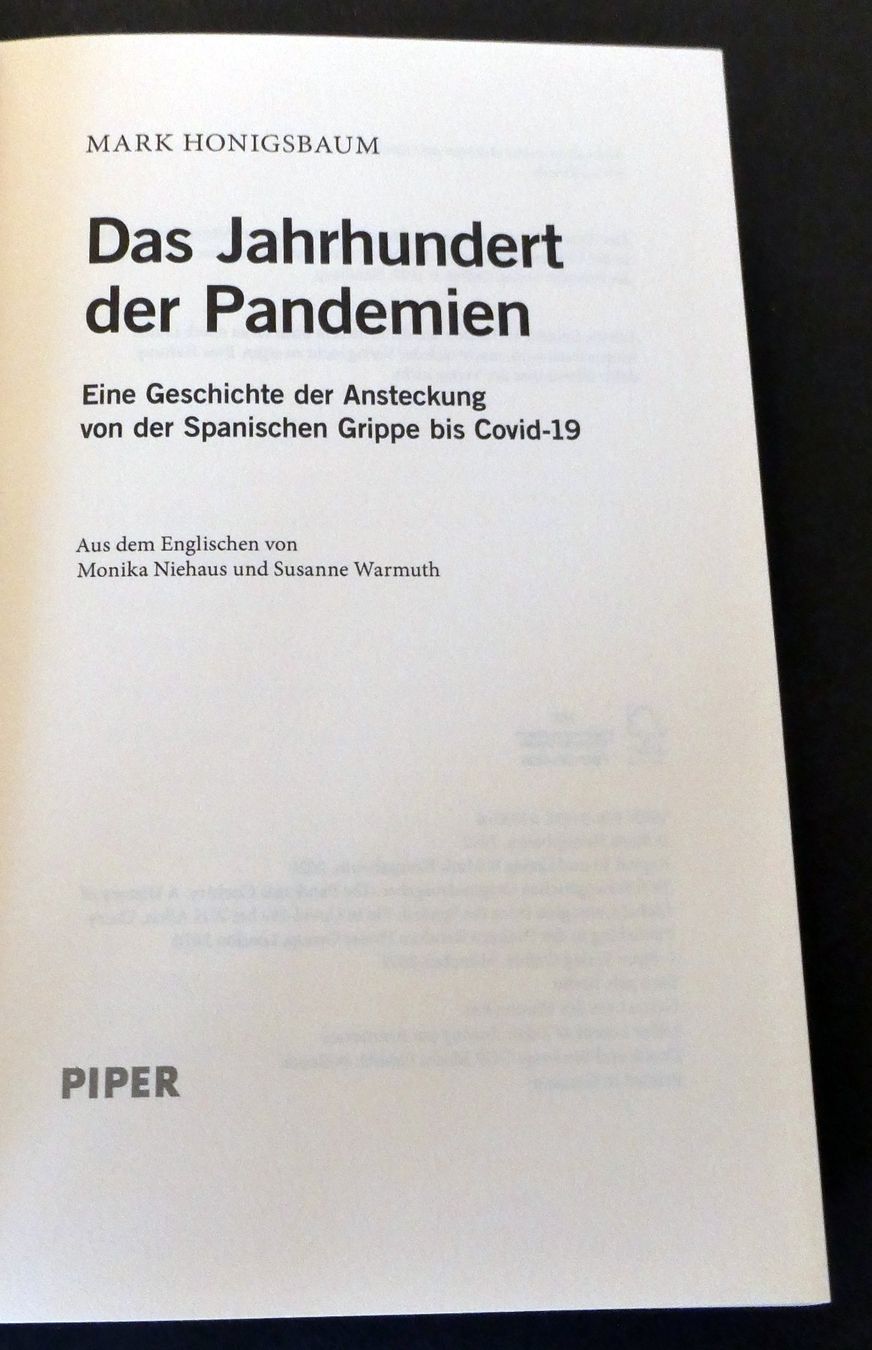 Libri: Mark Honigsbaum: Das Jahrhundert der Pandemien – Usato da Zollikofen venduto da Hci 4