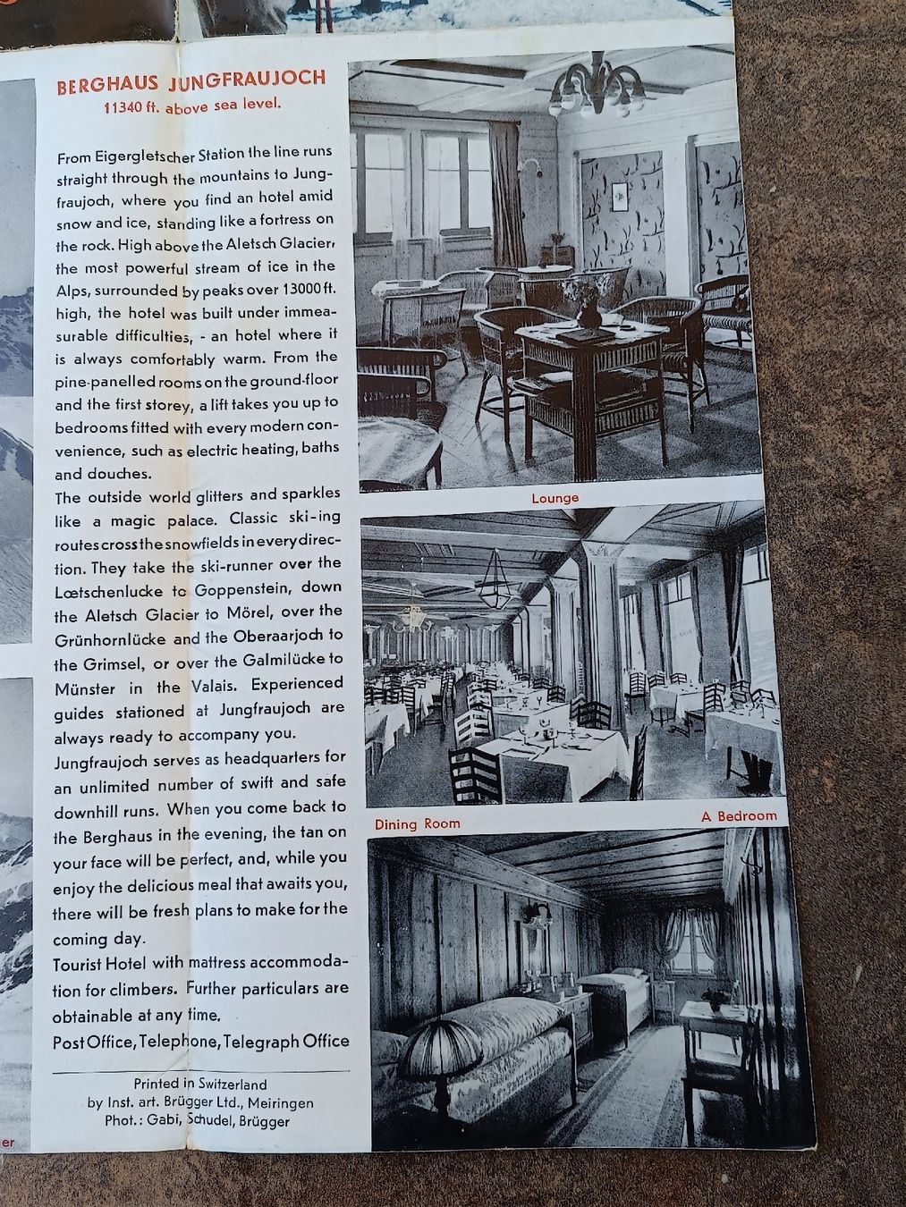 Dokumente: Alter Prospekt / Berghaus Jungfraujoch Eigergletscher 1939 – Gebraucht aus Brugg AG von Ente015 3