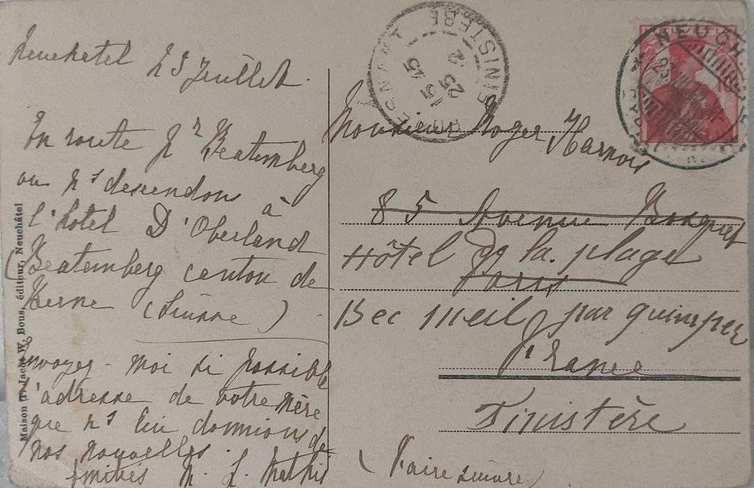 Cartoline postali: NEUCHÂTEL - 1912 (ligne CFF) – Usato da Delémont venduto da Domdom1 1