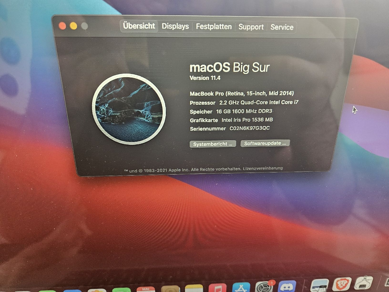 Apple Notebook: MacBook Pro mid 2014 15.4 Zoll – Usato da Sisseln AG venduto da rjj_ydb7 1