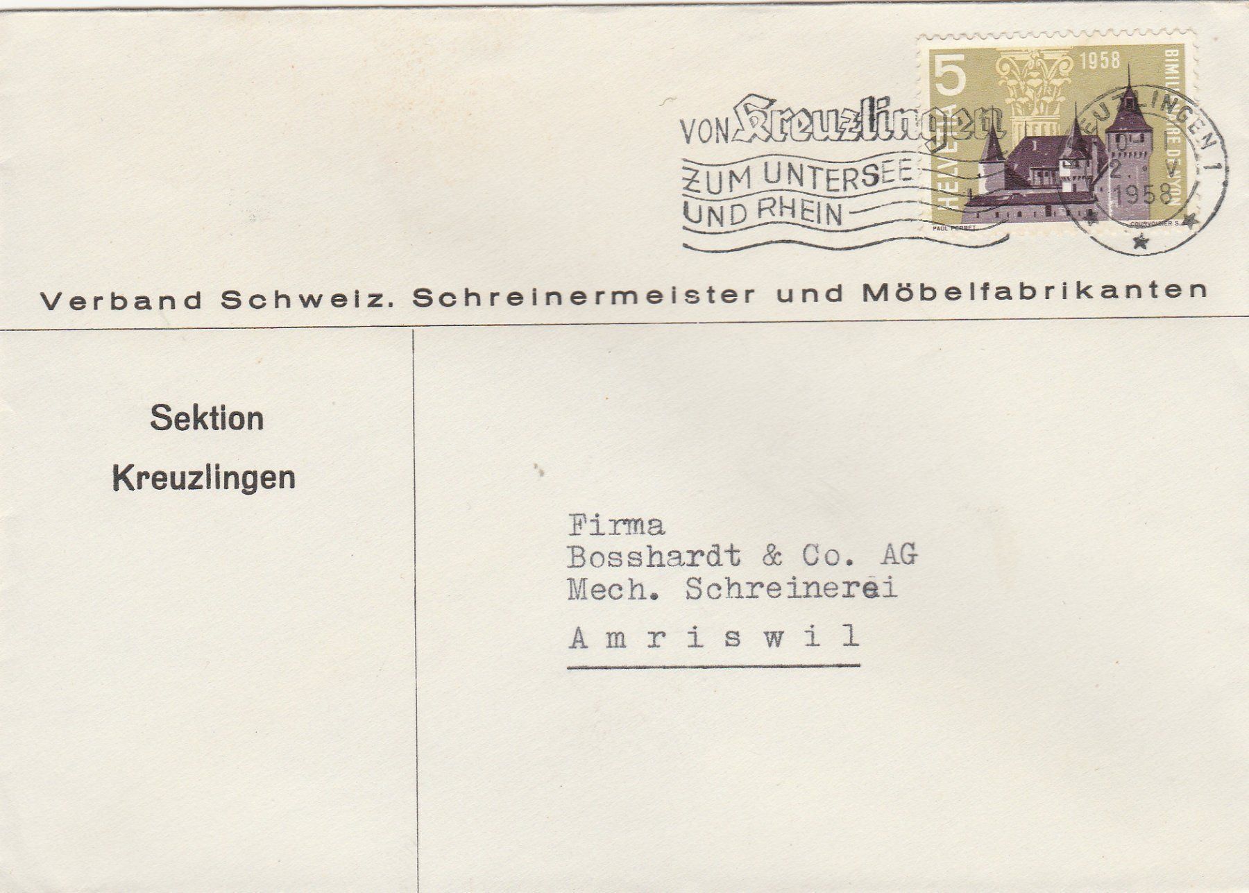 Alle Briefmarken: Brief-Kreuzlingen 1958 – Gebraucht aus uttwil von Koehlerfred