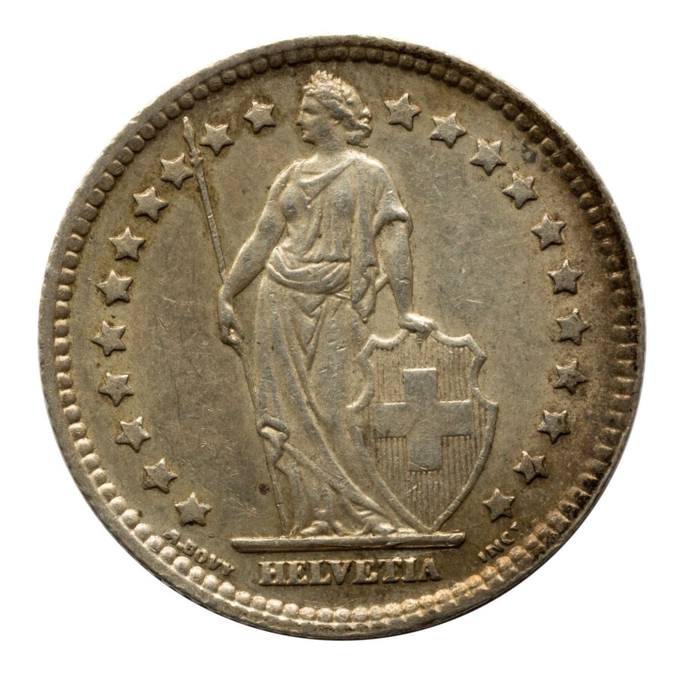 Tutti le monete: Schweiz - 1 Franken - 1944 - UNZ – Usato da Rotkreuz venduto da Swiss-Coins 1
