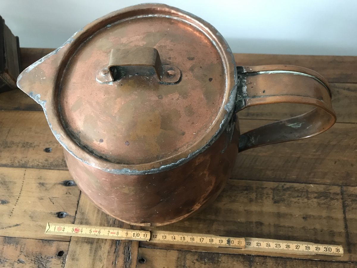 Caraffe: Alter Kupfer Krug mit Deckel – Usato da Rapperswil SG venduto da cosiba01 1