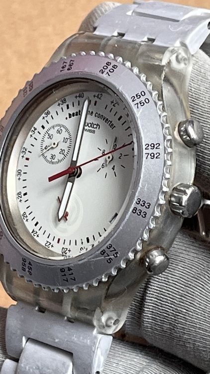Swatch Orologi: Vintage Swatch Uhr, Chronograph, Alu Band  – Usato da Grenchen venduto da chththl 3