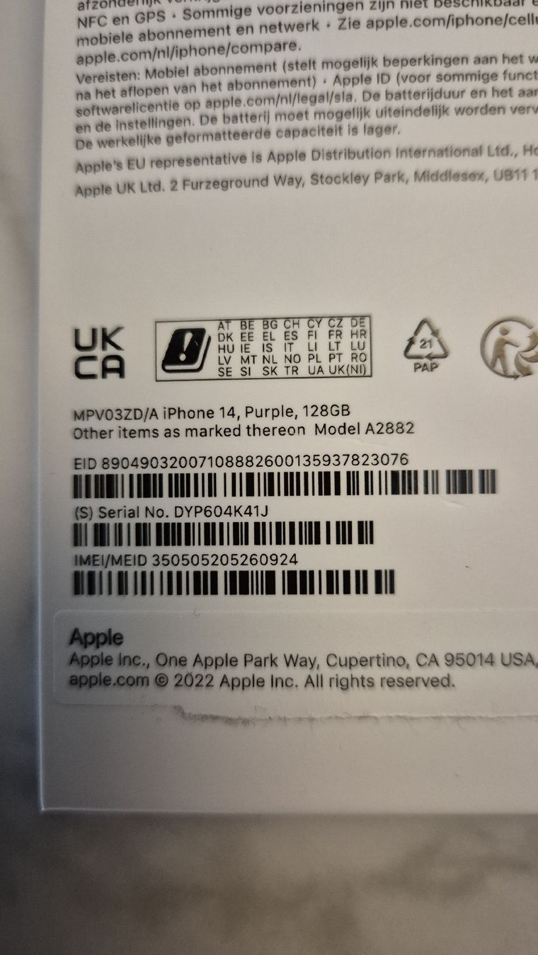 Apple Portables: I Phone 14 128 GB Purpel – D'occasion à Ennetaach par MStr74 3