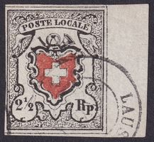 14I POSTE LOCALE T.40, extremer Bogenrand, von LAUSANNE VD