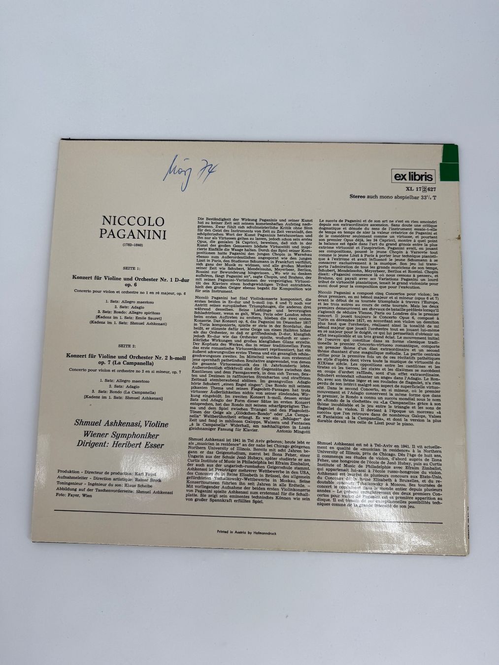 Dischi in vinile: Niccolo Paganini LP/ Schallplatte, Violine – Usato da Auenstein venduto da moin. 1