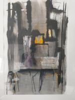 Abstraktes Malerei Gemälde wahrscheinlich Aquarell 48 x 30cm