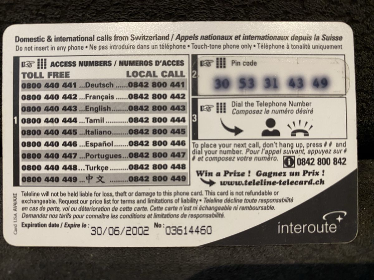 Telefon- & Taxkarten: Teleline 30/06/2002 – Gebraucht aus Lausanne von babacard10 1
