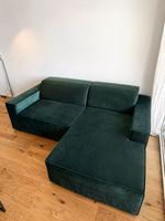 3-Sitzer Design Ecksofa von Micadoni - Samtbezug Smaragdgrün