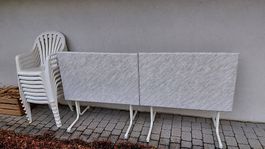1 Klappbare Tisch und 8 Stühle für Garten/Terrasse