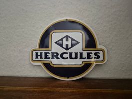 Emailschild Hercules Motorrad Logo Werkstatt Emaille Schild
