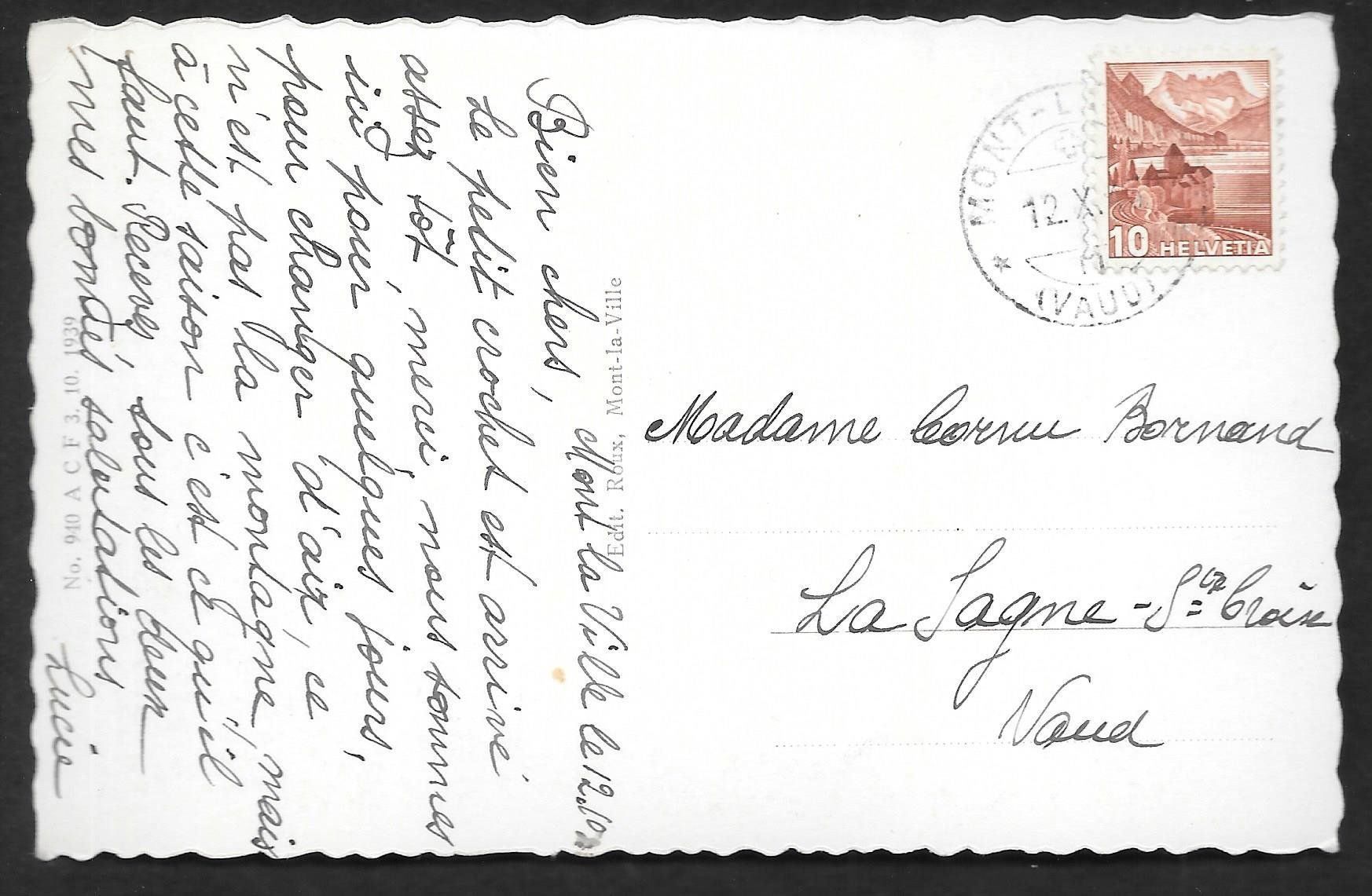 Cartoline postali: Mont La Ville Vue Générale – Usato da Olten venduto da clotaldi 1