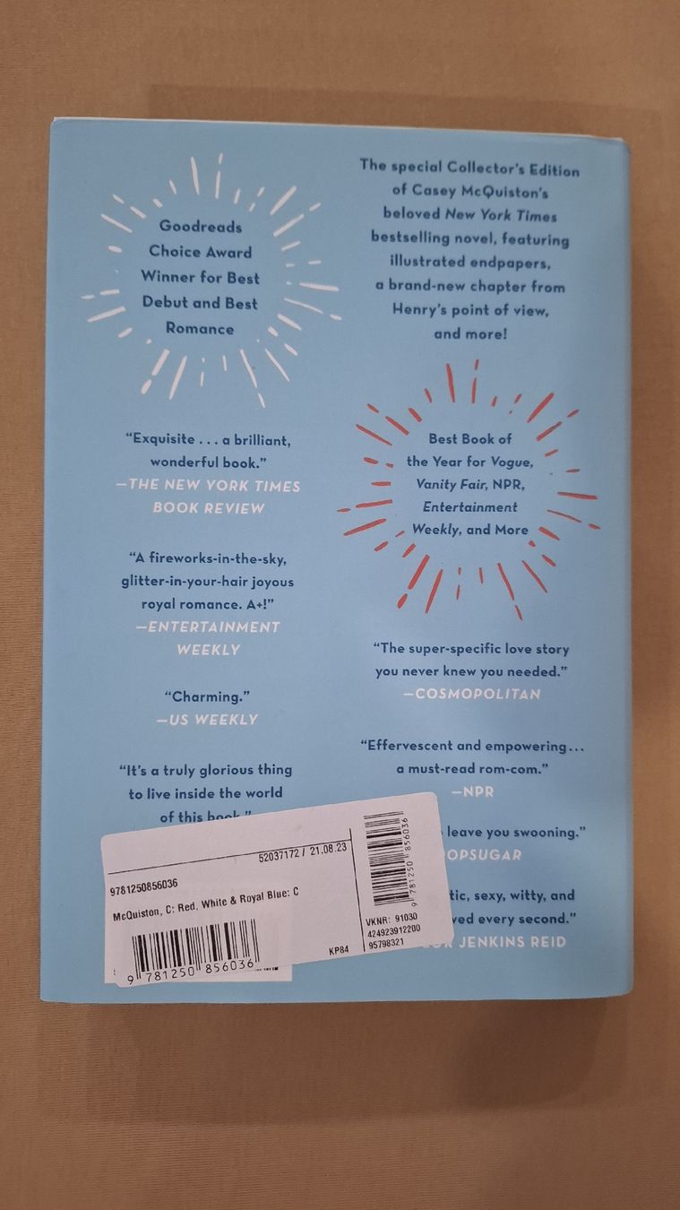 Livres: Red, White & Royal Blue – Neuf (Voir description) à Balzers par mackfose 1