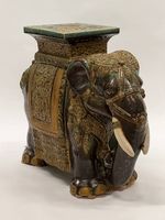 Antiker Keramik Elefant  Beistelltisch / Blumenhocker
