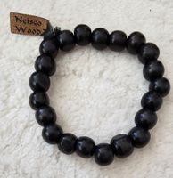 Neisco Wood Armband schwarze Perlen manuell gefertigt