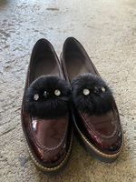 Rote Lackleder Loafer