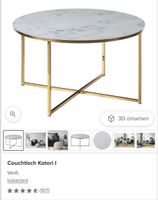 Couchtisch Katori I weiss Marmor Gold Metall Ø80cm