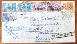Couvert BRASILIEN - CH mit CONDOR – ZEPPELIN September 1931