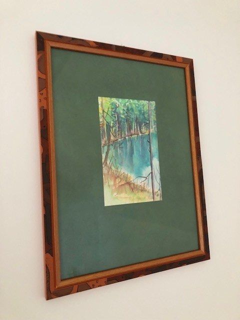Dipinti: Landschaft, Wald mit See - Aquarell A1 – Usato da Bösingen venduto da Lorak2612 2