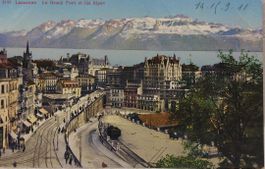 LAUSANNE - Le Grand Pont et les Alpes - 1911