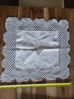 Gehäkelte Mitteldecke, weiss, Vintage Stil