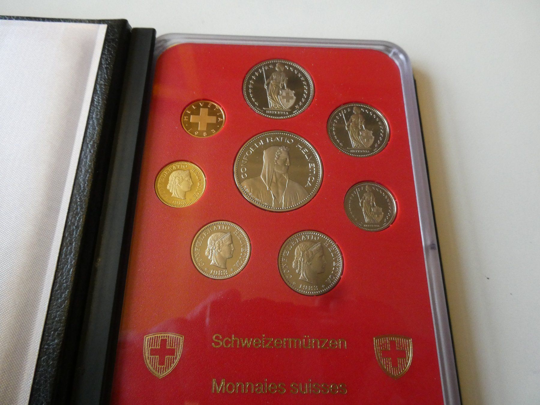 Toutes les monnaies: Schweiz 1983, Münzsatz Polierte Platte – Neuf (Voir description) à Hinterforst par Rohusri 1