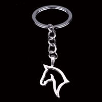 Schlüsselanhänger Pferd modern silber mit Ring AKTIONSPREIS!