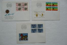1973 Sondermarken II 3 FDC 4er-Blocks SBK 545 - 547