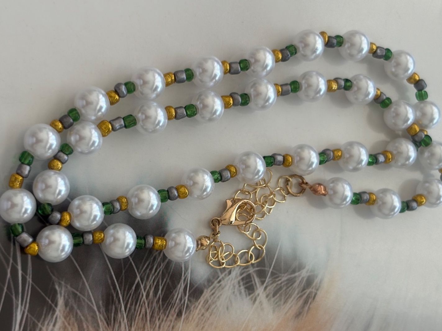 Catenine: Luxus Elegante Kette Farbe :Silber Kunstperlen – Nuovo (secondo la descrizione) da Biel-Bienne venduto da Roserosse13 3
