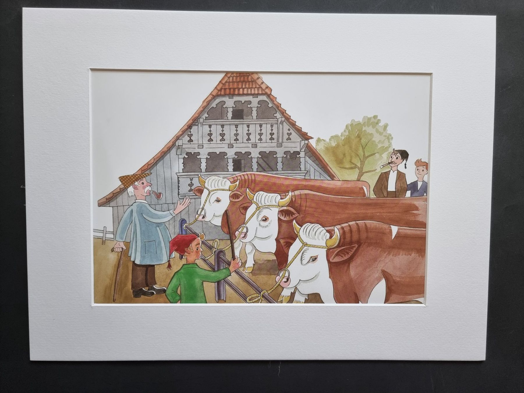 Poster & Bilder: DER BUEB VOM TRUEB BILD HINTER NEUWERTIGEM PASSEPARTOUT – Gebraucht aus Gersau von grafik-kunst 1