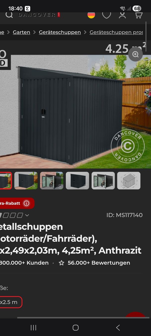 Casette da giardino & serre: Geräteschuppen Metall Anthrazitgrau – Nuovo e nell'imballaggio originale da Selzach venduto da Eierloch