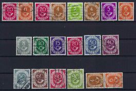 Deutsche Bundespost 1951 Serie "Posthorn" gest