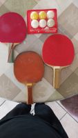 Tischtennis Set mit 3 Schlägern und 6 Bällen gebraucht