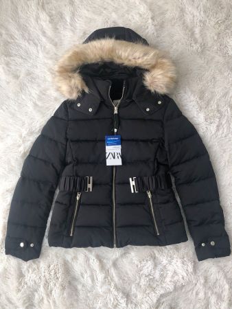 ⭐️ZARA⭐️ Neue Winterjacke Puffer Coat mit Gürtel Schwarz S