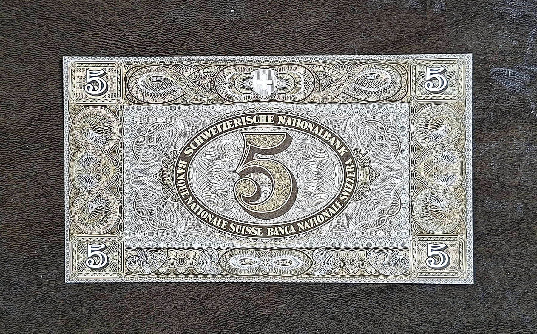 Banconote: 5 Schweizer Franken, Note von 1951 – Usato da Bitsch venduto da andart 1