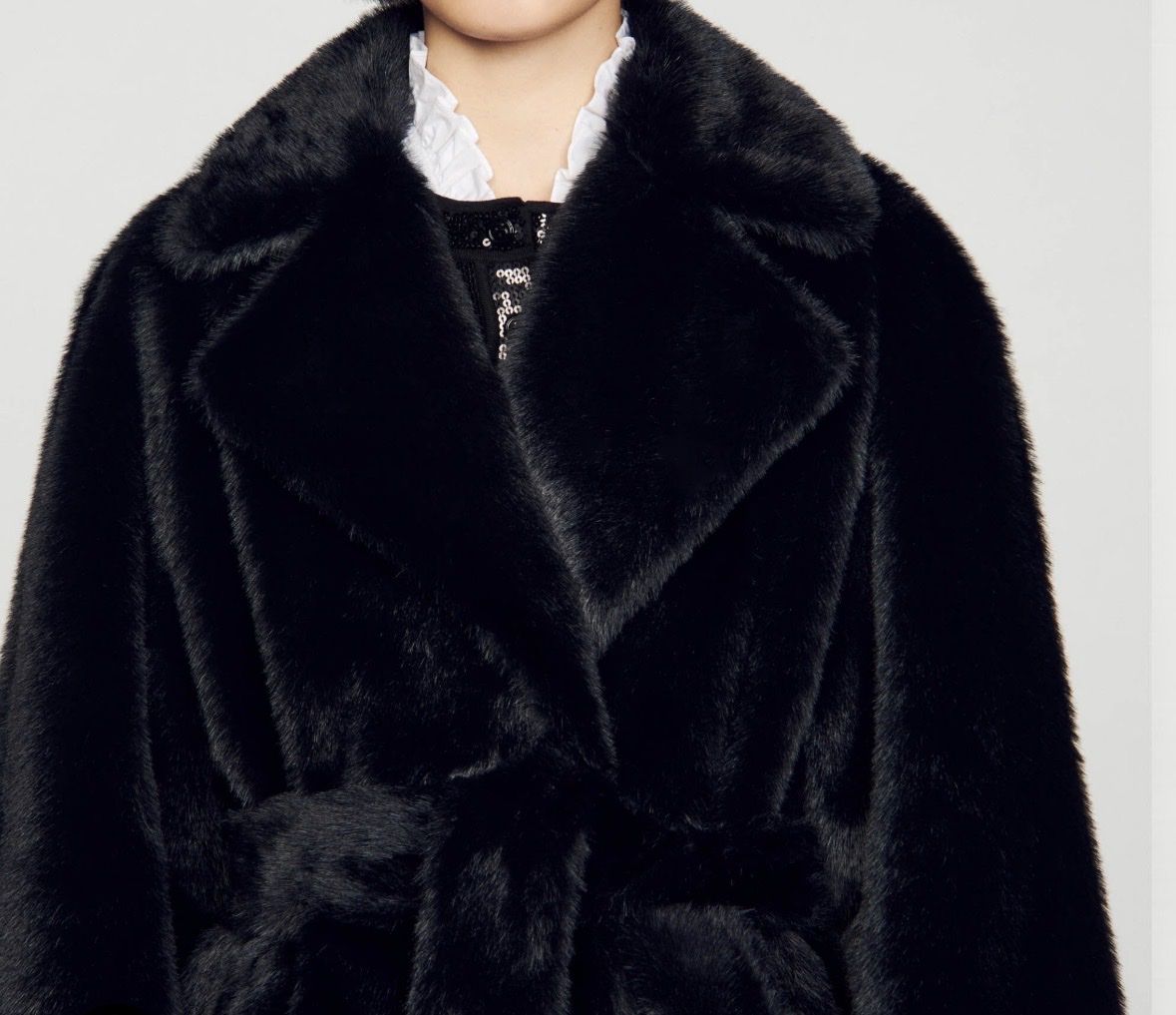 Sandro Mäntel: Sandro Faux Fur Coat in black – Neu (gemäss Beschreibung) aus Zürich von di_archive 7